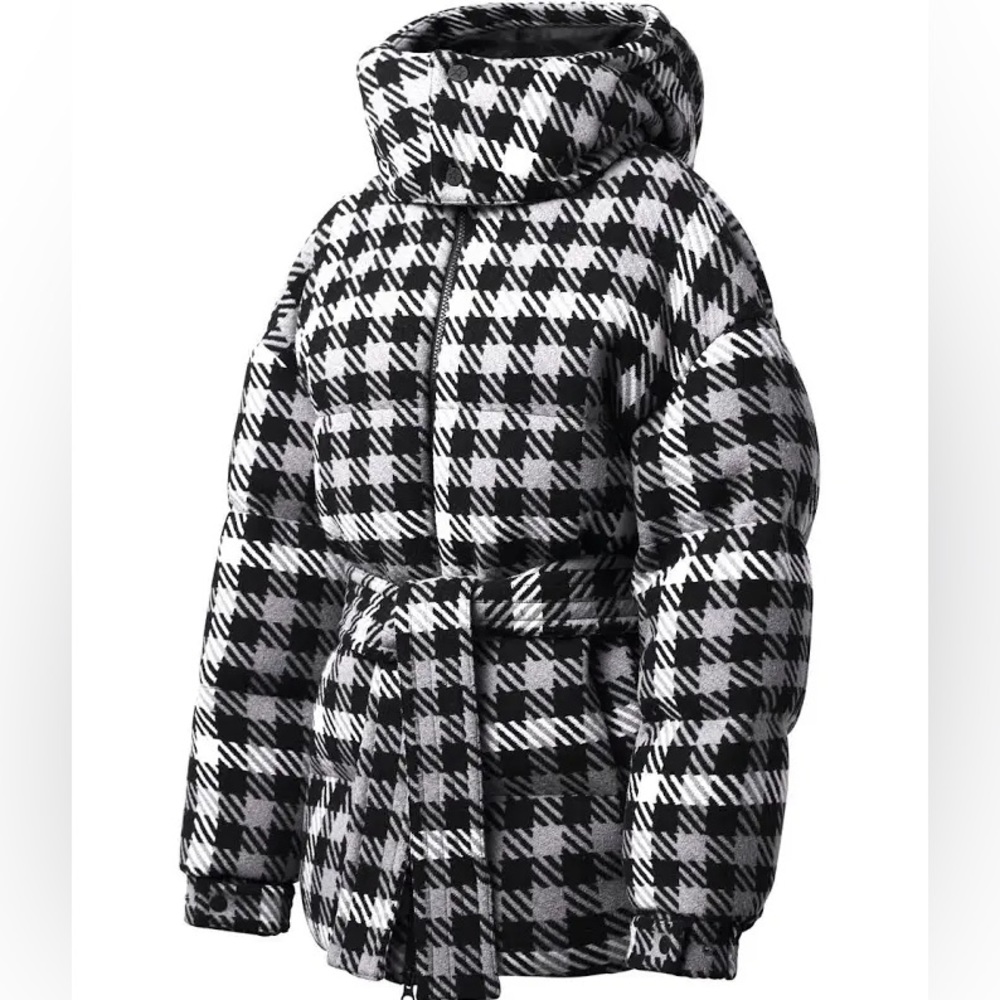 Perfect Moment Star Gingham Hooded Down Jacket